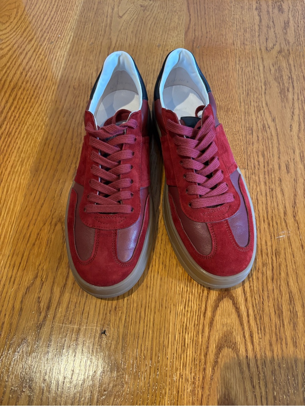 Women's Red Suede Low-Top Sneakers